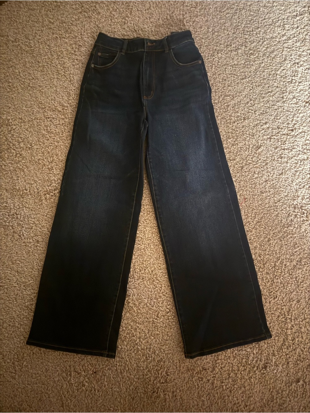 Well Worn Wide-Leg Jeans in Dark Blue